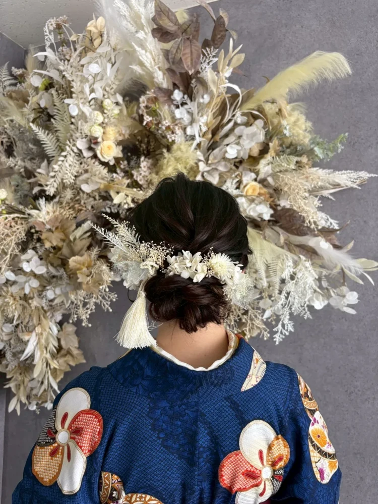 TAKAZEN奈良店で袴前撮りされたお客様のヘアアレンジ写真